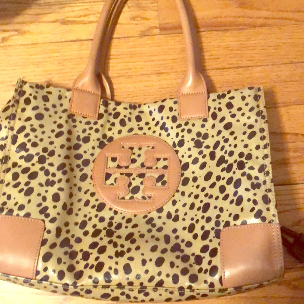 Rare Ella coated canvas animal print tote